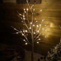 Samuel Alexander 1.2m (4ft) Indoor Outdoor Christmas Lit Birch Tree with 48 Warm White LEDs