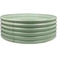 Harbour Housewares Raised Garden Bed - Round Bottomless Galvanised Steel Planter 120 x 45cm in Green | Size: 120 x 45 cm