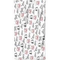 Monopoly Figures Pattern Beach Towel in White