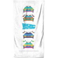 Back To The Future Car Print Beach Towel in White