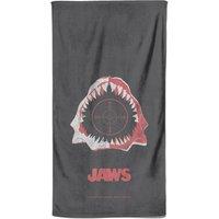 Jaws Print Beach Towel in Black