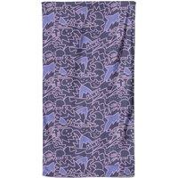 Jaws Purple Doodle Pattern Beach Towel