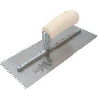 Marshalltown M701s Notched Trowel V 3 16in Wooden Handle 11 X 4.1 2in