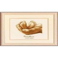 Vervaco B/REC TINY FEET - Counted Cross Stitch Kit: Birth Record: Little Feet
