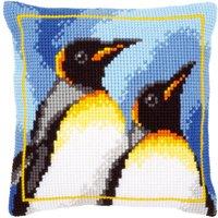 Vervaco CUSHION KING PENGUIN - Cross Stitch Kit: Cushion: King Penguins