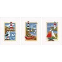 Vervaco MINI PK3 LIGHTHOUSES - Counted Cross Stitch Kit: Lighthouse: Set of 3