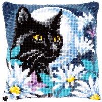 Vervaco CUSHION CAT IN NIGHT - Cross Stitch Kit: Cushion: Cat in the Night