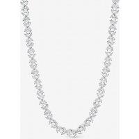 Jon Richard Women's Rhodium Plated Cubic Zirconia Floral Necklace in Silver