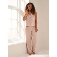 Truly Women's Silk Cami & Trouser Set in Baby Pink | Size: Medium