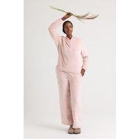 Pretty You London Women's Cosy Chevron Lounge Suit in Rose | Size: 16-18