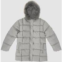 Jameson Carter Women's Helvellyn Short Puffer Coat in Grey | Size: 6-8
