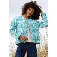 Kite Women's Harbin Quilted Jacket Ocean Bloom in Aqua | Size: Large