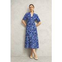Hobbs London Women's Sidonie Floral Dress in Cobalt | Size: 8