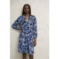 Hobbs London Women's Harper Jersey Dress in Dark Navy | Size: 6