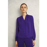 Hobbs London Women's Peony Blouse in Violet | Size: 22