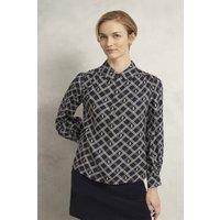 Hobbs London Women's Paulina Blouse in Dark Navy | Size: 20