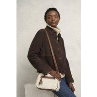Hobbs London Women's Carlton Shearling Bag in Warm White