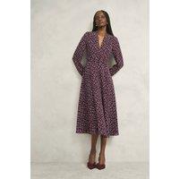 Hobbs London Women's AURORA DRESS in Wine | Size: 10