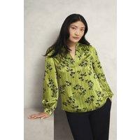 Hobbs London Women's Fara Blouse in Lime | Size: 8