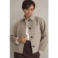 Hobbs London Women's Milly Jacket in Light Grey | Size: 16
