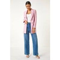 Roman Women's Tailored Longline Boucle Jacket in Pink | Size: 10