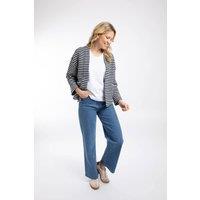 Weird Fish Women's Arlow Striped Macaroni Kimono Cardigan in Ecru | Size: 18