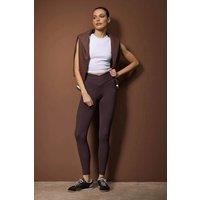 WOVCOR Women's Crossover Waist Full-Length High-Rise Sports Leggings in Dark Brown | Size: Medium
