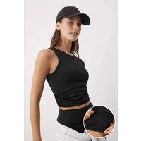 WOVCOR Women's Double-Layer High Neck Longline Supportive Sports Bra in Black | Size: XS