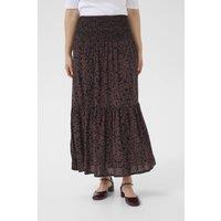 Kaffe Women's KAbeathe Graphic Printed Midi Skirt in Burgundy | Size: XS/S