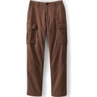 Lands' End Men's Classic Fit Stretch Cotton Cargo Trousers in Dark Brown | Size: 32L