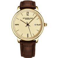 STHRLING Original Rasa Men's Classic Quartz Date Watch with Leather Strap in Ivory