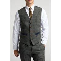 Antique Rogue Men's Emerson Herringbone Waistcoat in Grey | Size: 50R