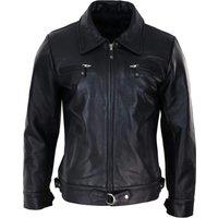 TruClothing Men's Vintage Zip Box Jacket in Black | Size: 4XL