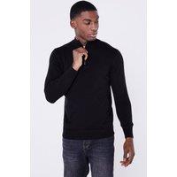 Jameson Carter Men's Sloane Knitted Quarter Zip in Black | Size: 2XL