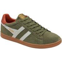 Gola Classics Men's 'Equipe Suede II' Suede Lace-Up Trainers in Khaki | Size: 11