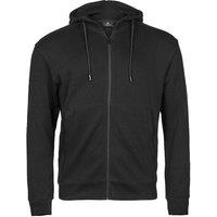 TEE JAYS Men's Interlock Full Zip Hoodie in Black | Size: Large