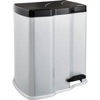 Keeeper Pedal Bin with 2 Waste Compartments 7 Litre + 15 Litre in Silver