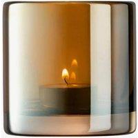 LSA Epoque Tealight Holder Height 8.5cm Ambre/Lustre Brown in Amber