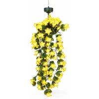 Gardenwize Solar Hanging Primrose Flower Lights in Yellow 30 LEDs