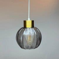 K LIVING Leaves Smokey Glass Light Pendant in Grey