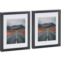 Nicola Spring Photo Frames with 5 x 7 Mount - 8 x 10 - Ivory Mount - Pack of 2 in Black