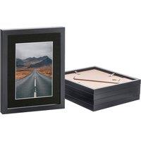 Nicola Spring Photo Frames with 5 x 7 Mount - 8 x 10 - Ivory Mount - Pack of 5 in Black
