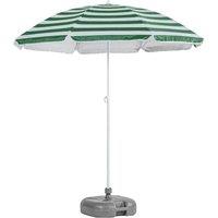 Harbour Housewares Metal Beach Parasol with Grey Base 1.8m in Green