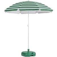 Harbour Housewares Metal Beach Parasol with Green Base 1.8m