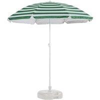 Harbour Housewares Metal Beach Parasol with White Base 1.8m in Green