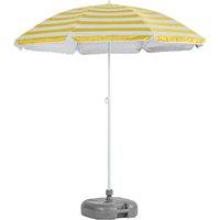 Harbour Housewares Metal Beach Parasol with Grey Base 1.8m in Yellow