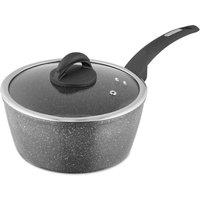 Tower Cerastone Saucepan, 22cm, Induction Safe, Non-Stick, Graphite T81219 in Black