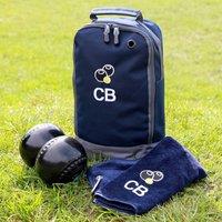 Duncan Stewart Personalised Bowls Shoe Bag & Towel Set in Navy