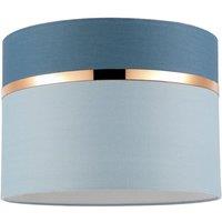 Happy Homewares Sky & Cobalt Blue Cotton Fabric Lamp Shade with Shiny Copper Ring in Baby Blue | Size: 10 inches