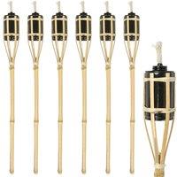 Harbour Housewares Bamboo Garden Fire Torches - 60cm - Pack of 6 in Natural